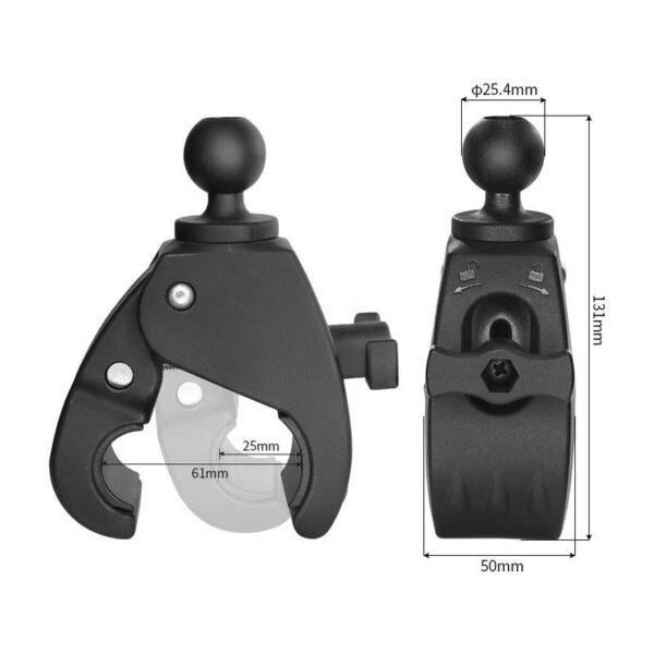 HDMount Ø25.6 - 61 mm C-Clamp - 1" Ball - Image 2
